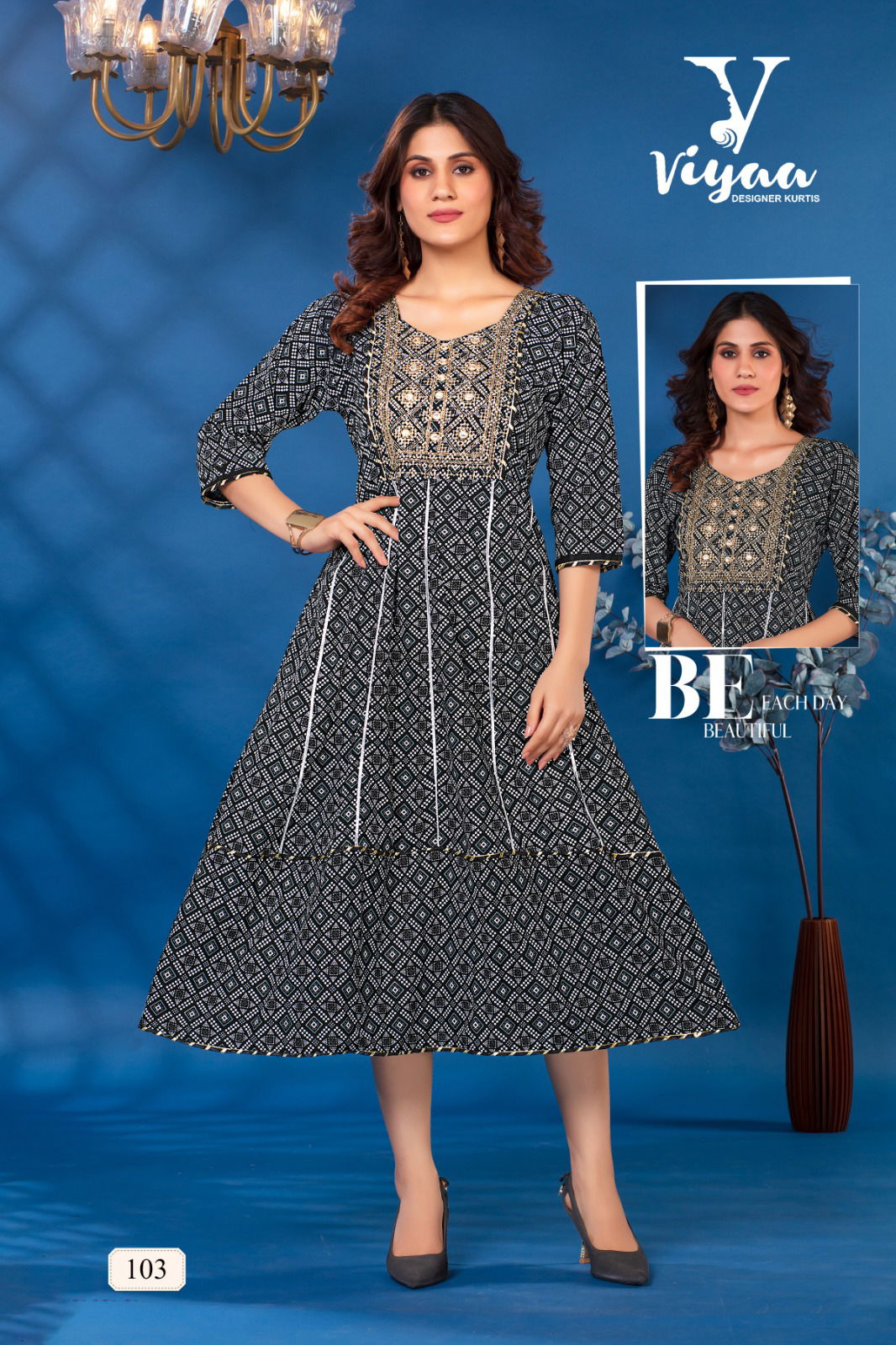 Viyaa Bandhej 1 Designer Foli Printed Kurti Catalog
